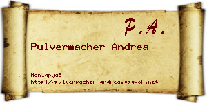 Pulvermacher Andrea névjegykártya